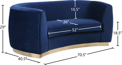 Allure Navy Velvet Loveseat L