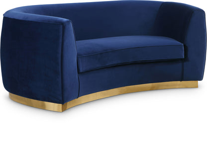 Woodloch Navy Velvet Loveseat