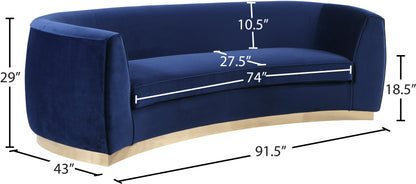 Allure Navy Velvet Sofa S