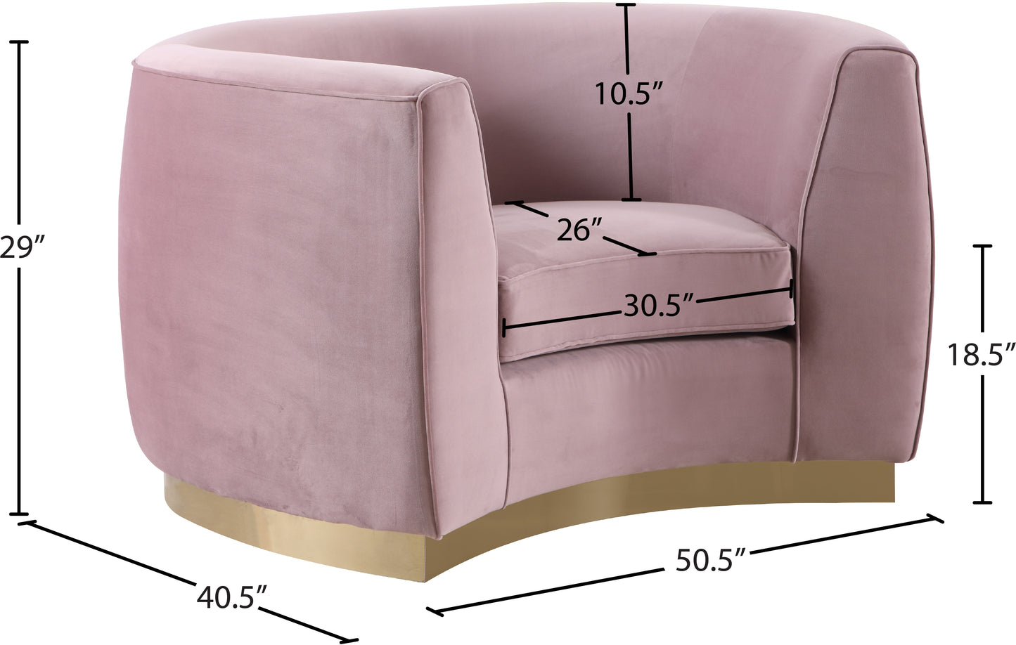 allure pink velvet chair c