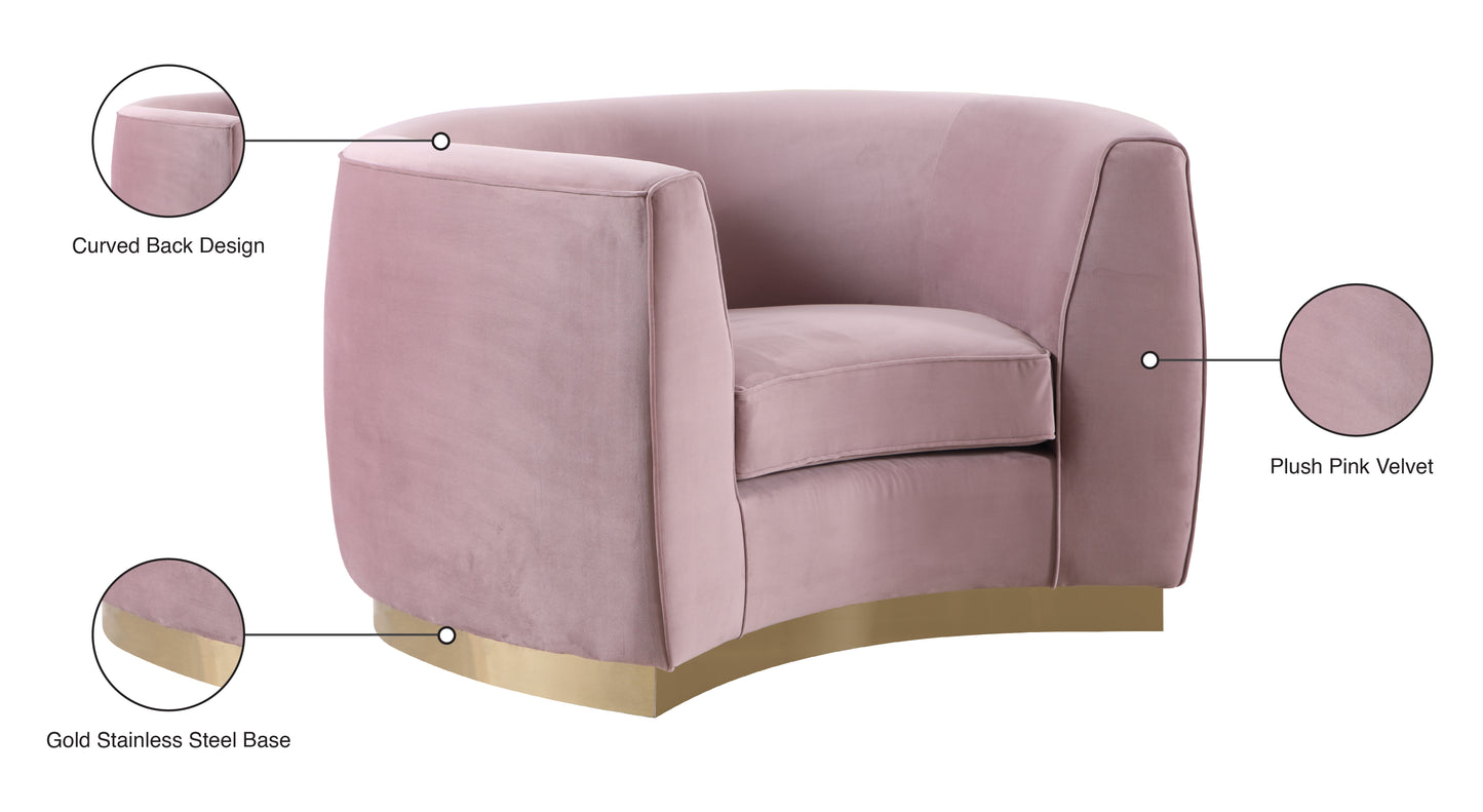 allure pink velvet chair c