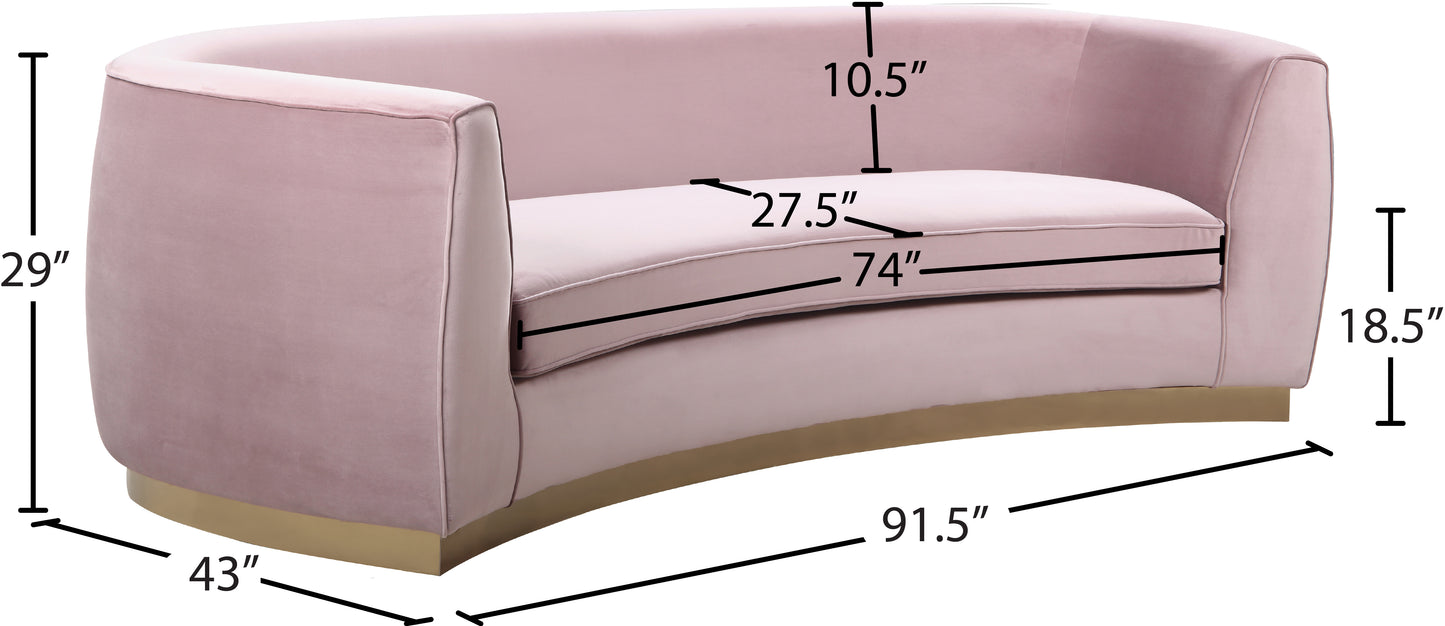 allure pink velvet sofa s