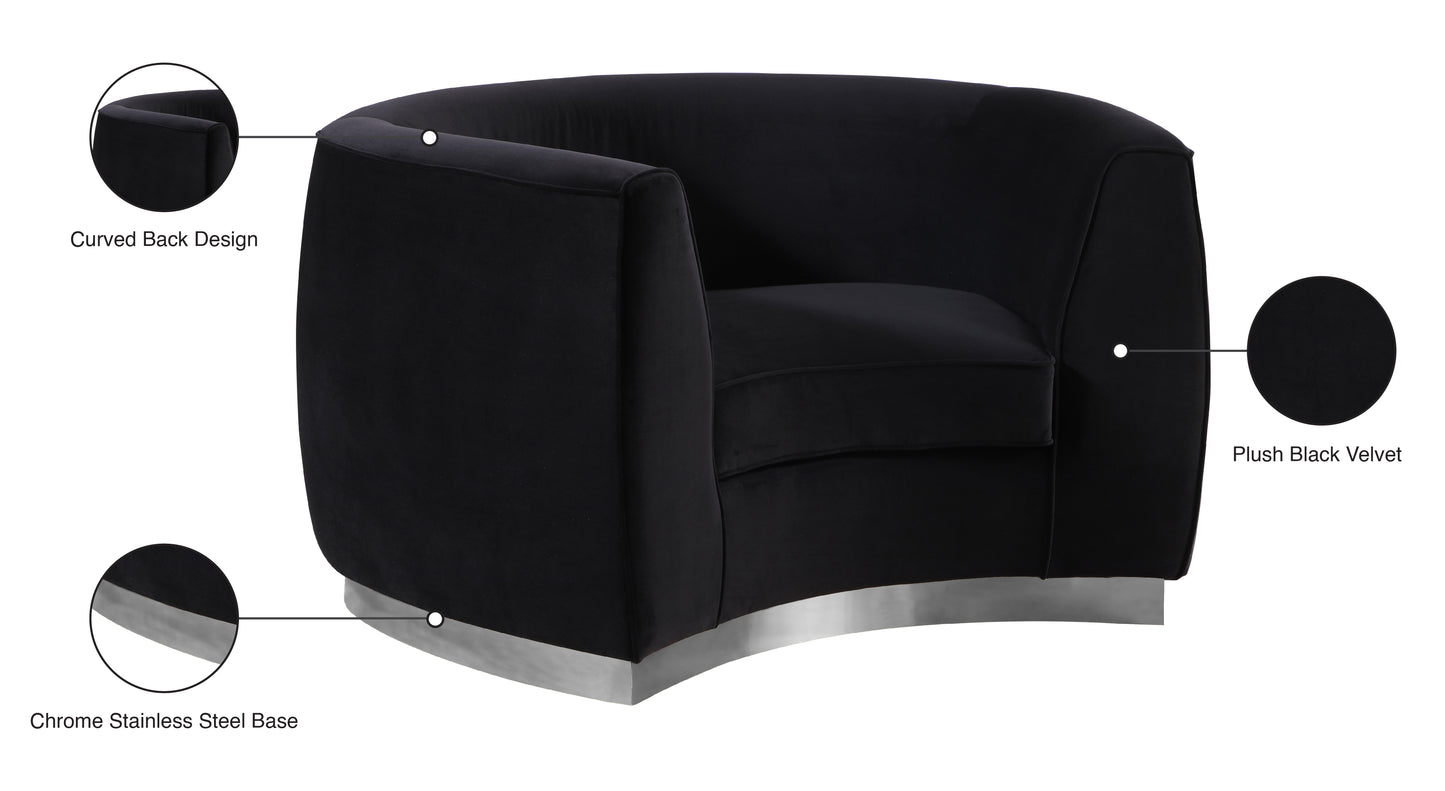 allure black velvet chair c