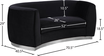 Allure Black Velvet Loveseat L