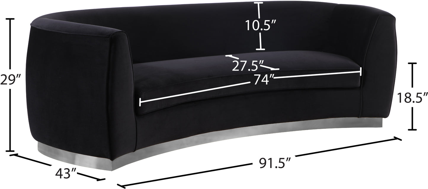 allure black velvet sofa s