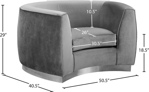 Allure Grey Velvet Chair C