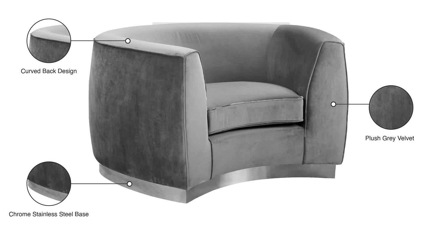 allure grey velvet chair c