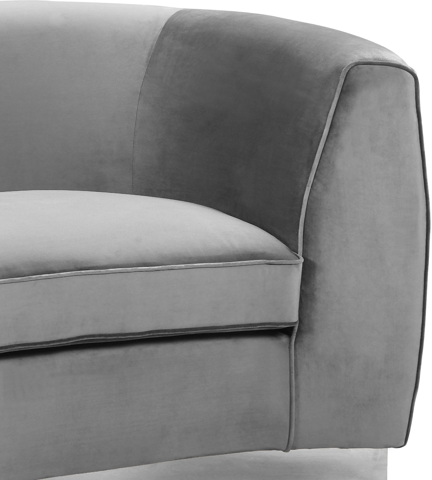 allure grey velvet loveseat l