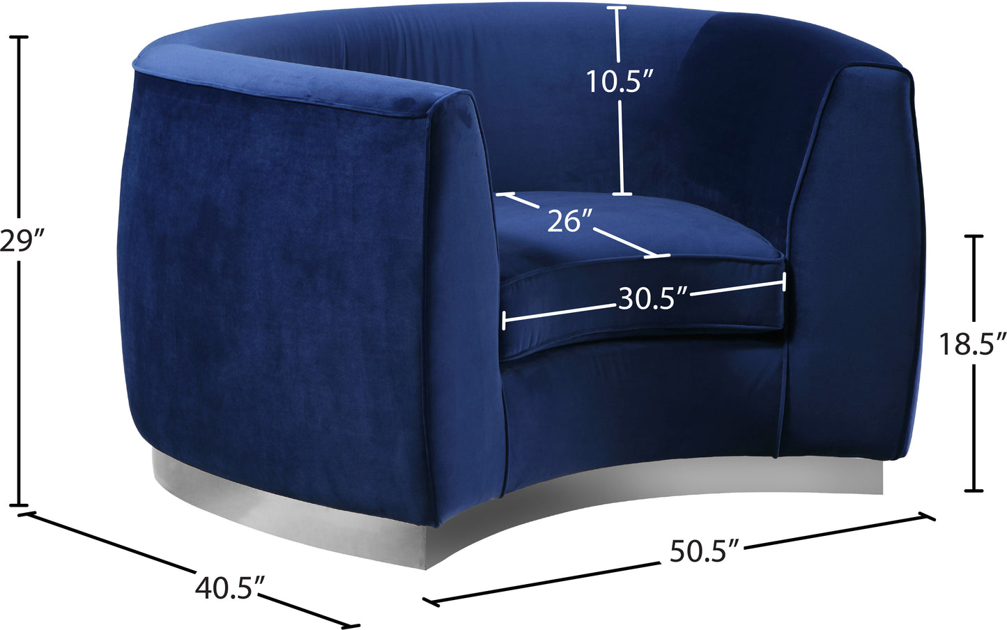 allure navy velvet chair c