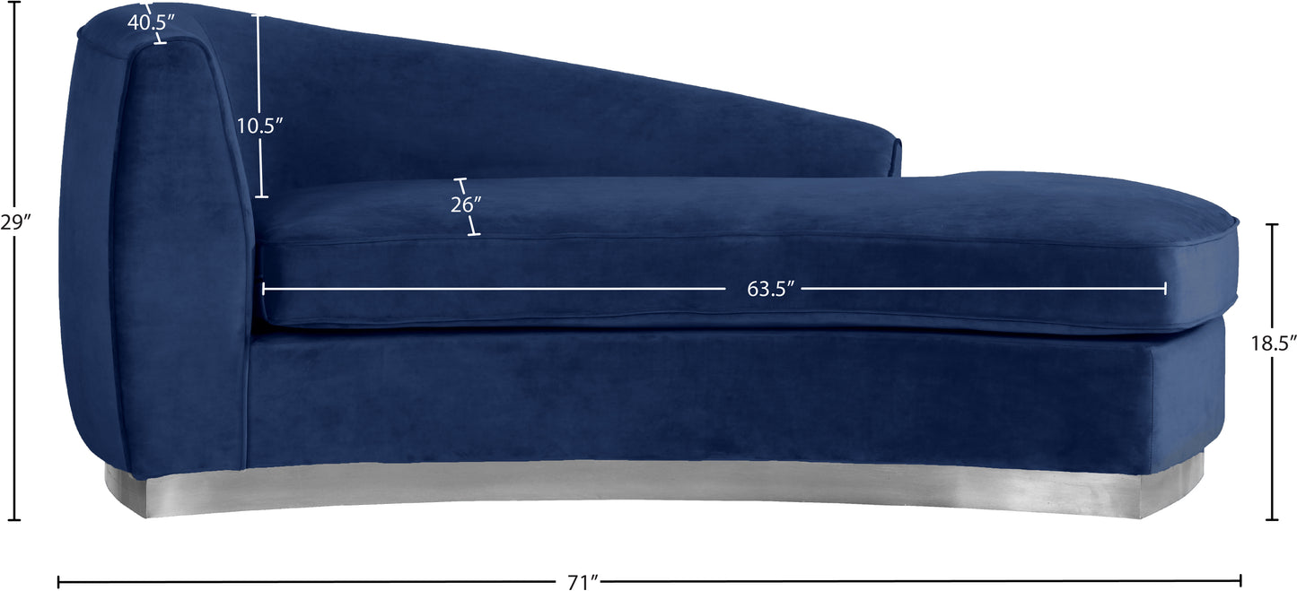 allure navy velvet chaise chaise