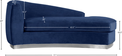 Allure Navy Velvet Chaise Chaise