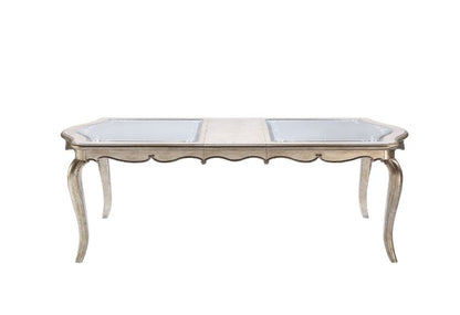 Alysa Dining Table, Antique Champagne Finish