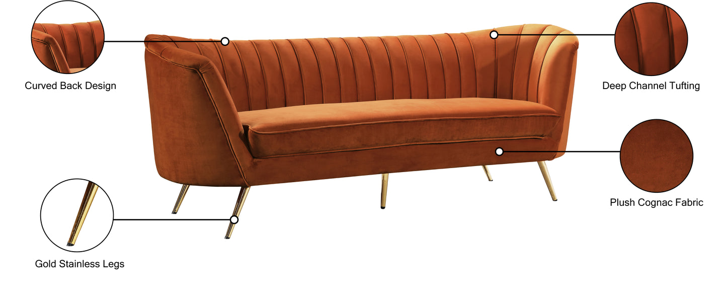 lily cognac velvet sofa s