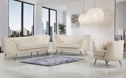 Lily Cream Velvet Loveseat L