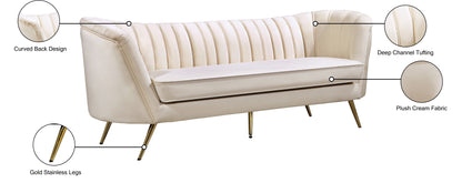 Lily Cream Velvet Sofa S