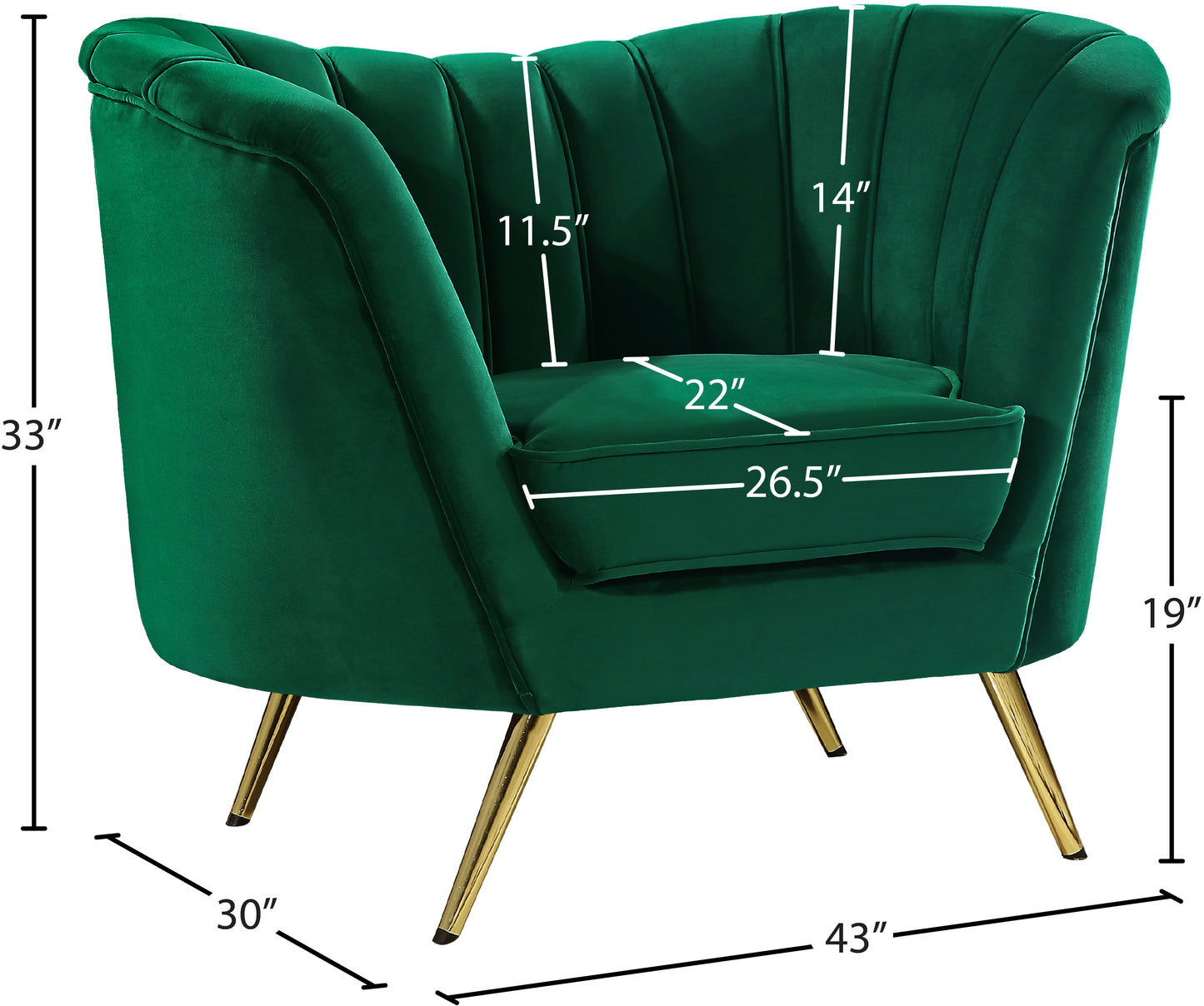 lily green velvet chair c