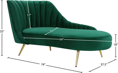 Lily Green Velvet Chaise Chaise