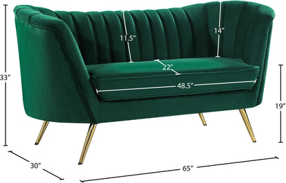 Lily Green Velvet Loveseat L