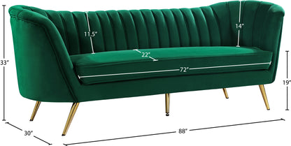 Lily Green Velvet Sofa S