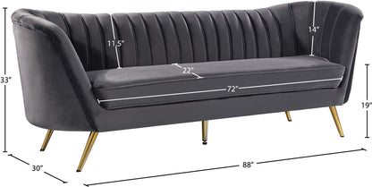 Lily Grey Velvet Sofa S