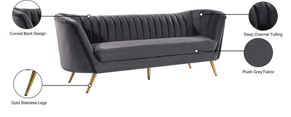 Lily Grey Velvet Sofa S