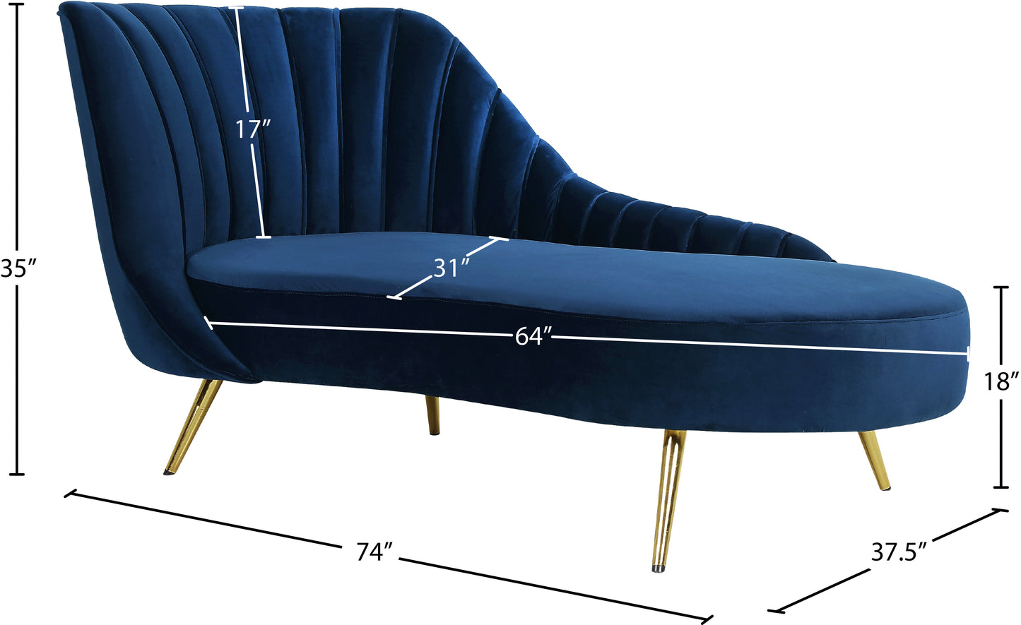 lily navy velvet chaise chaise