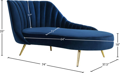 Lily Navy Velvet Chaise Chaise