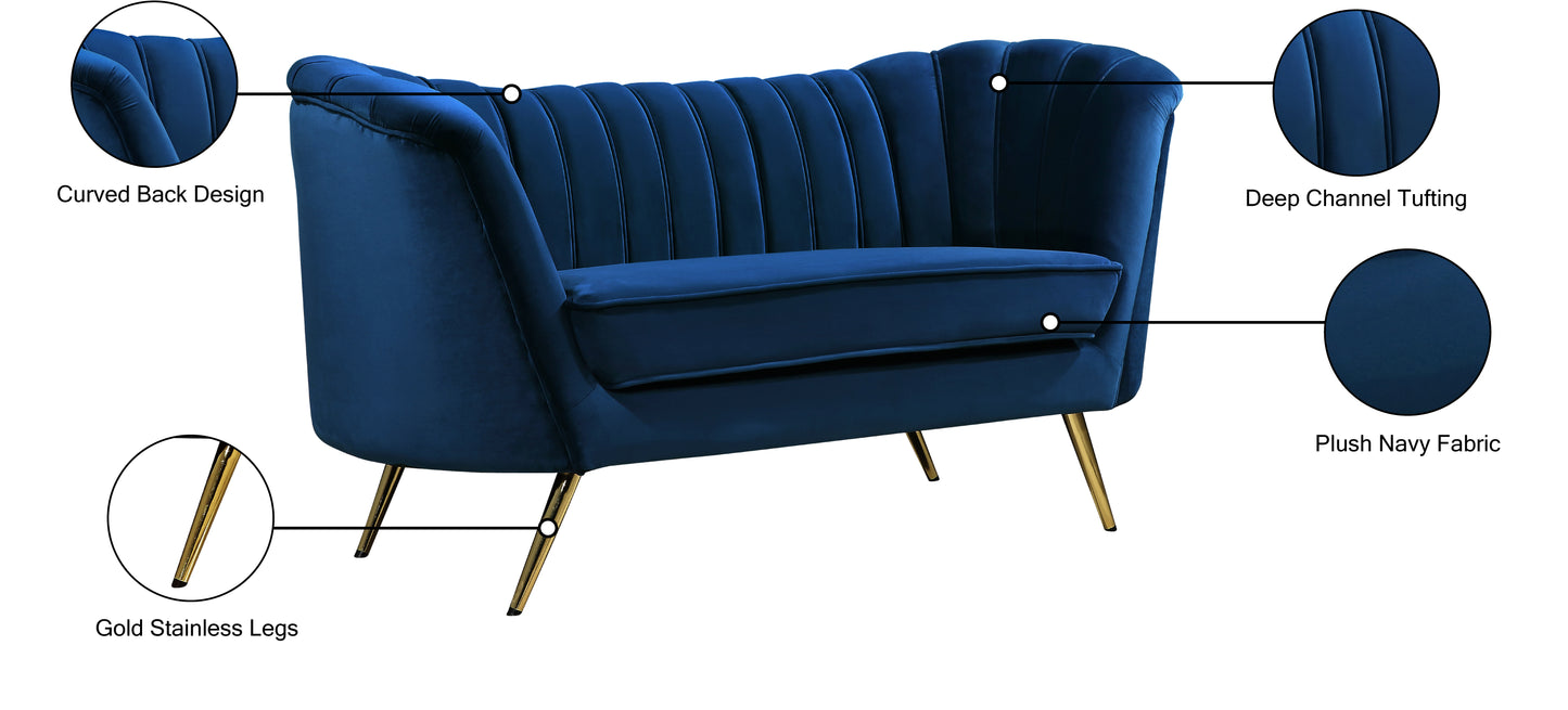 lily navy velvet loveseat l