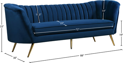 Lily Navy Velvet Sofa S