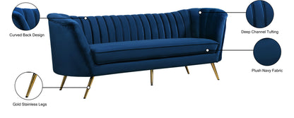 Lily Navy Velvet Sofa S