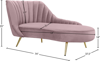 Lily Pink Velvet Chaise Chaise