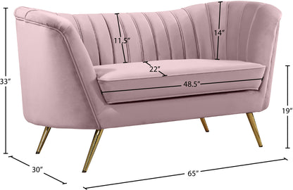 Lily Pink Velvet Loveseat L