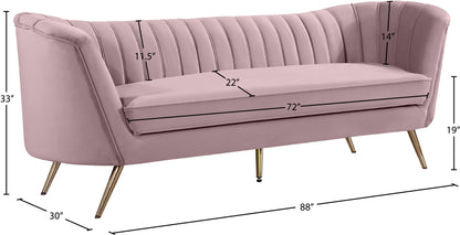 Lily Pink Velvet Sofa S