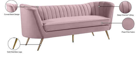 Lily Pink Velvet Sofa S