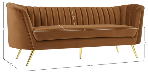 Lily Saddle Velvet Sofa S