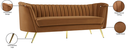 Lily Saddle Velvet Sofa S