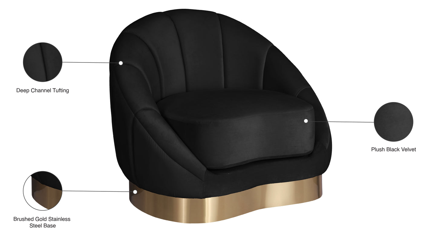 kendra black velvet chair c