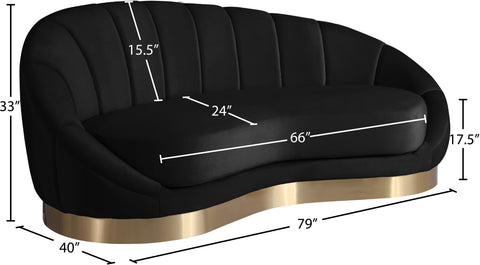Kendra Black Velvet Chaise Chaise