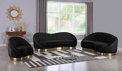 Kendra Black Velvet Chaise Chaise