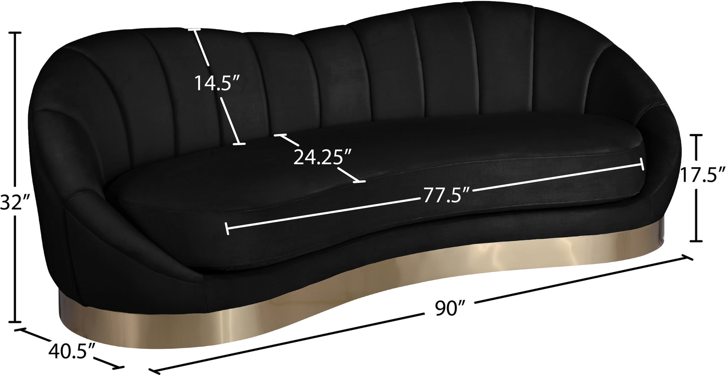 kendra black velvet sofa s