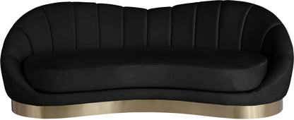 Kendra Black Velvet Sofa S