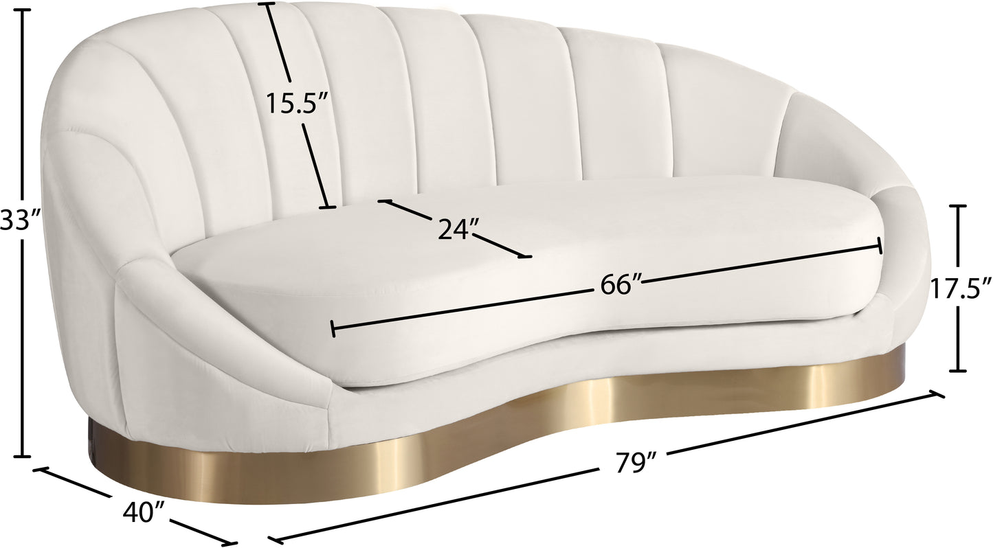 kendra cream velvet chaise chaise