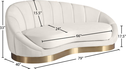 Kendra Cream Velvet Chaise Chaise