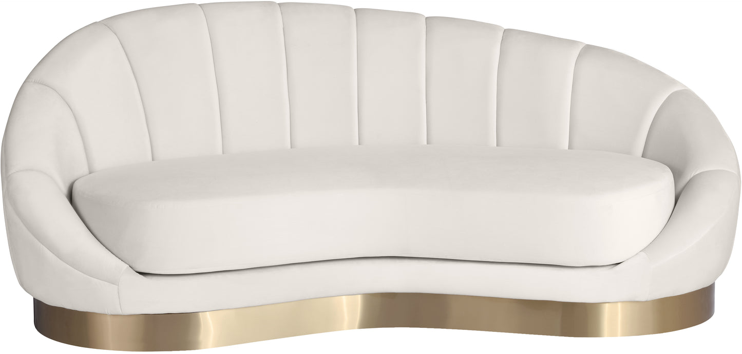 kendra cream velvet chaise chaise