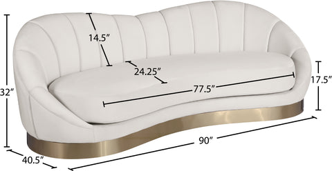 Kendra Cream Velvet Sofa S