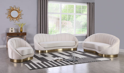 Kendra Cream Velvet Sofa S