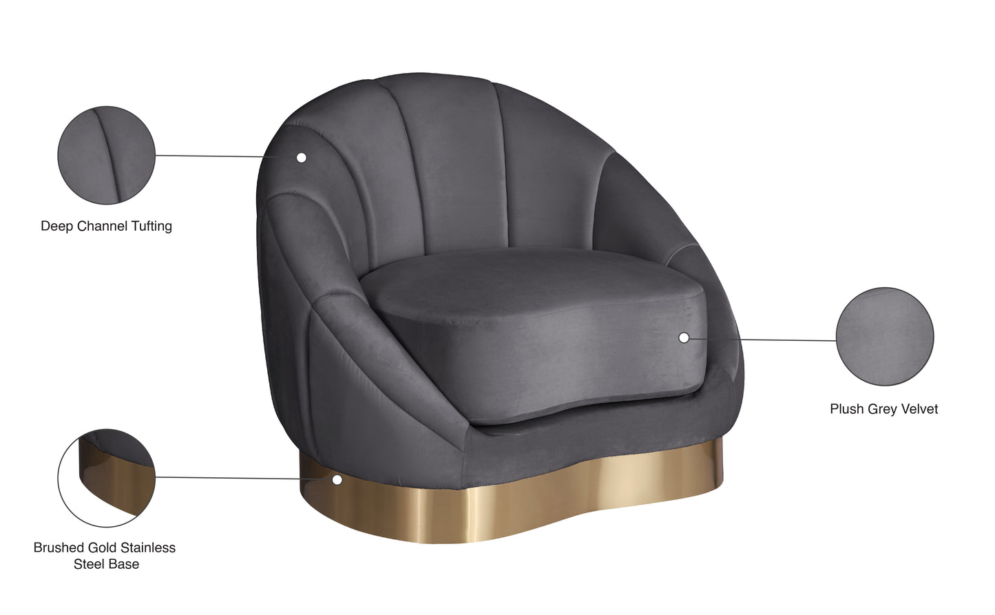 kendra grey velvet chair c