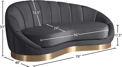 Kendra Grey Velvet Chaise Chaise