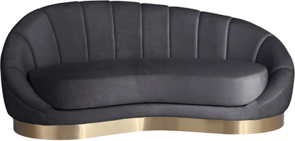 Kendra Grey Velvet Chaise Chaise