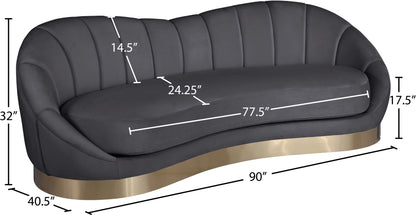 Kendra Grey Velvet Sofa S